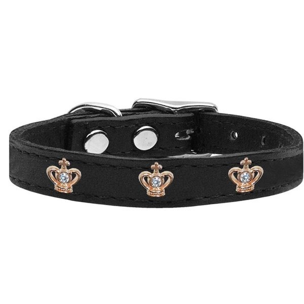 Gold Crown Widget Genuine LeaTher Dog CollarBlack Size 22, Pet Pal, Mfr#: PE815005